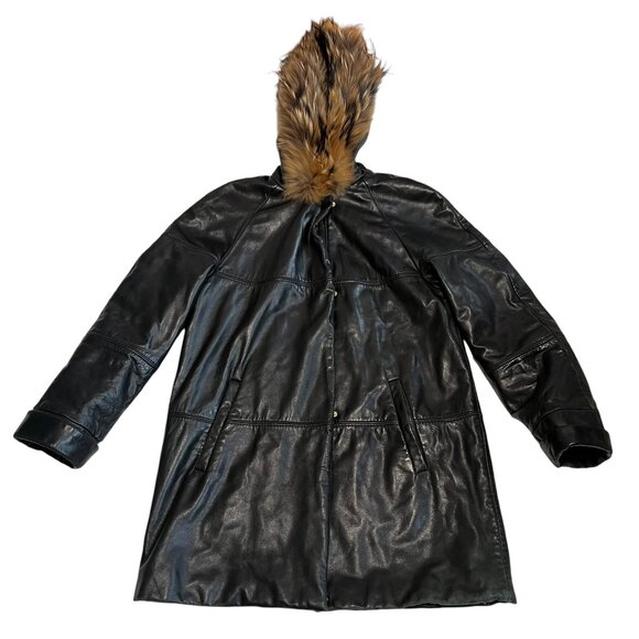 Leather Parka coat - Picture 1 of 9